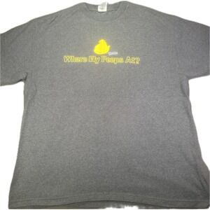 Trau Loevner Mens Peeps Graphic TShirt Large Gray Where My Peeps At Short Sleeve